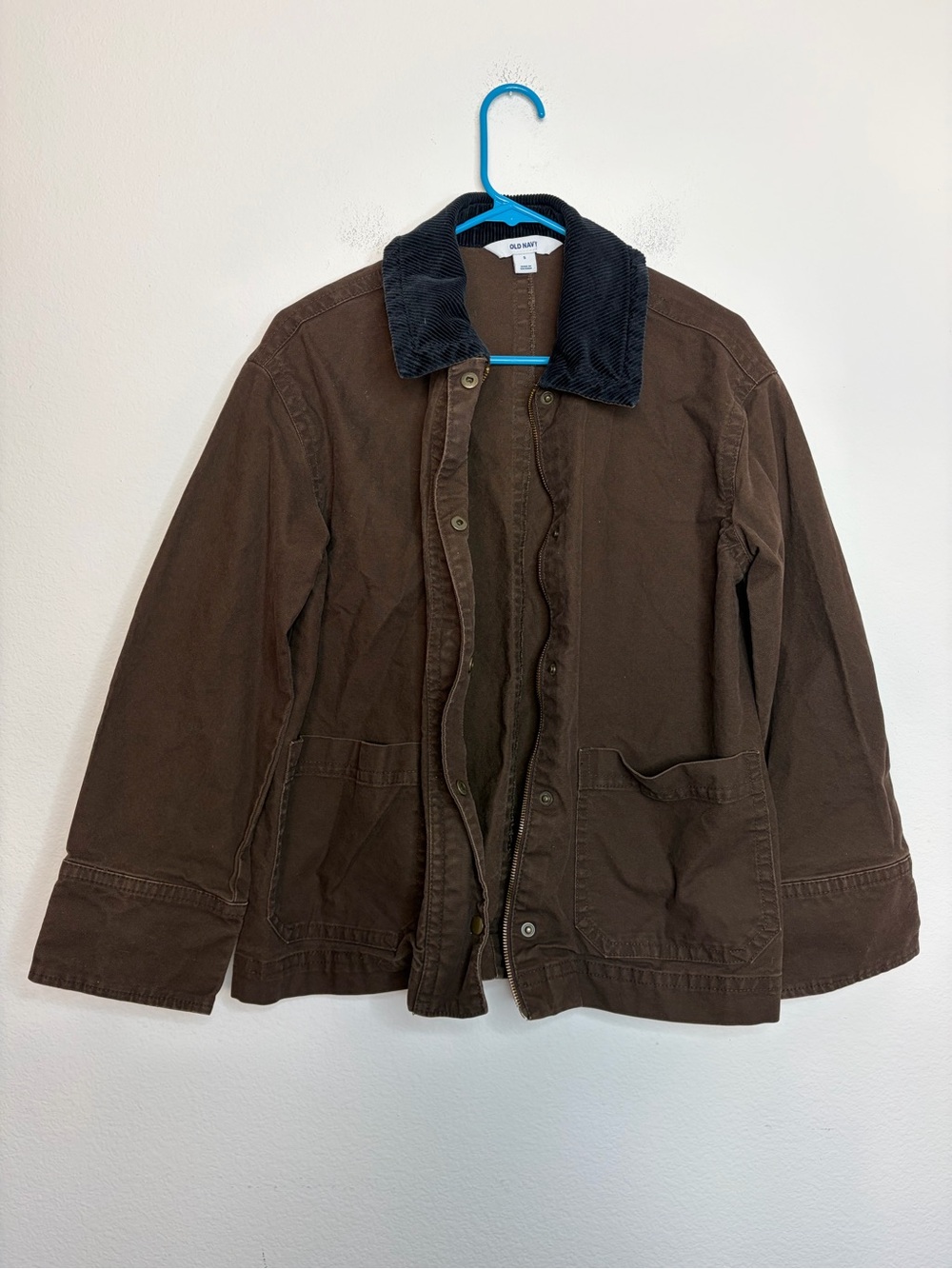Old Navy Brown Black Corduroy Canvas Barn Jacket Size S - Picture 2 of 6